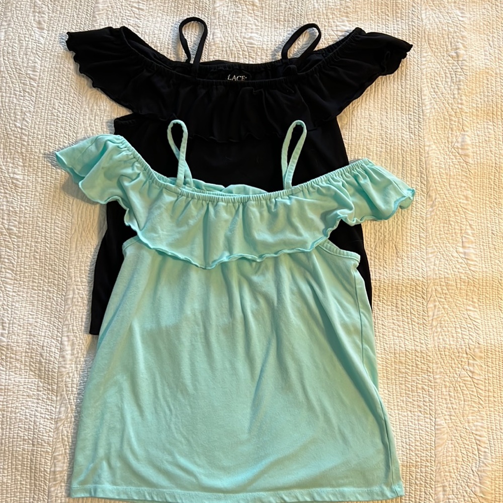 Set of TWO Off the Shoulder Tees XL 14